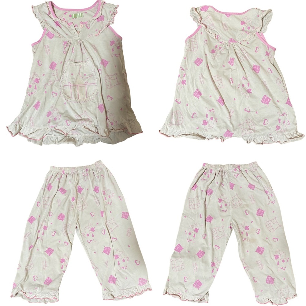 Pink Strawberry Cow PJ Set
